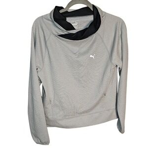 Puma Peformance Pullover Size Medium Gray Wrap Collar